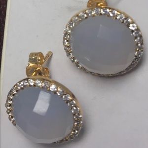 Gold over silver halo earrings